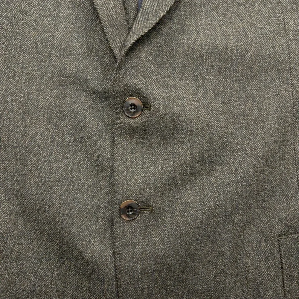 Jos. A. Bank Sport Coat Tailored Fit 100% Wool Herringbone Brown Mens 46 Regular